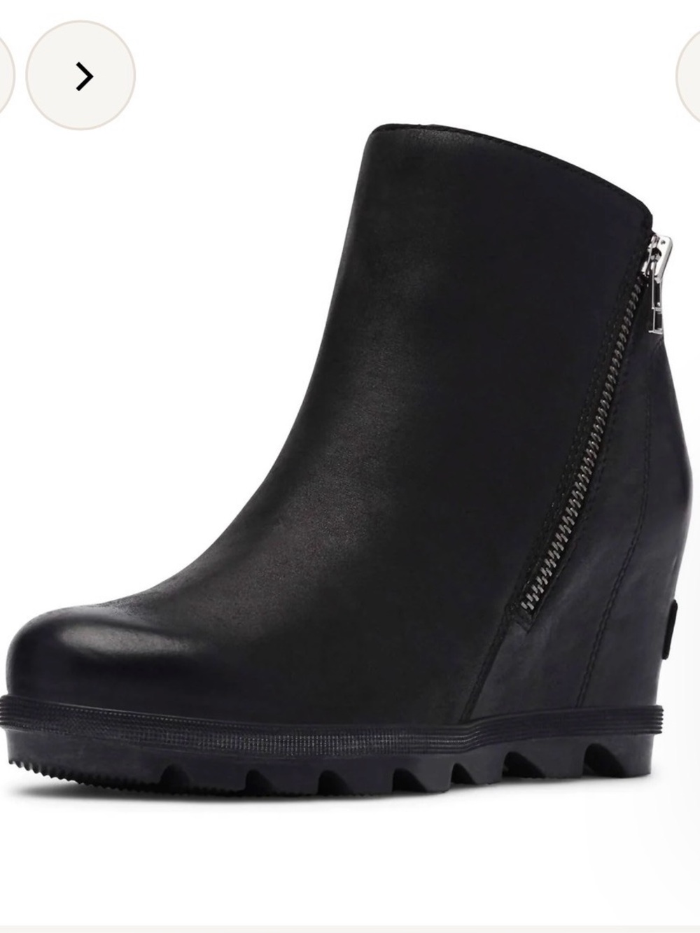 Sorel Black Wedge Zip Ankle Booties NWOB 8.5